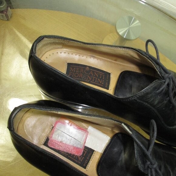 Mercanti Fiorentini  Oxfords Black Leather Made In Italy Men\'s Size 12